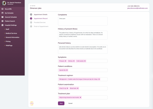 Patient medical card