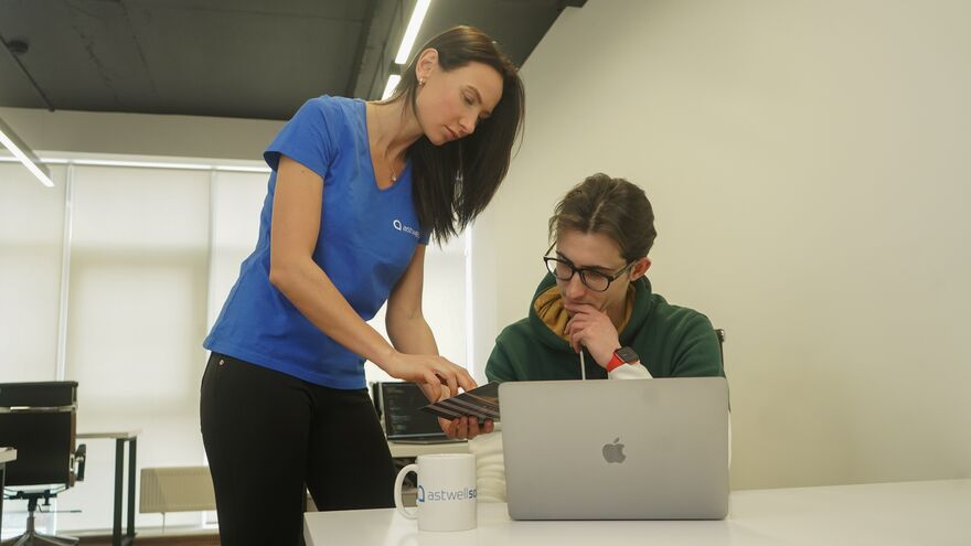 AstwellSoft engineers pairing on a problem