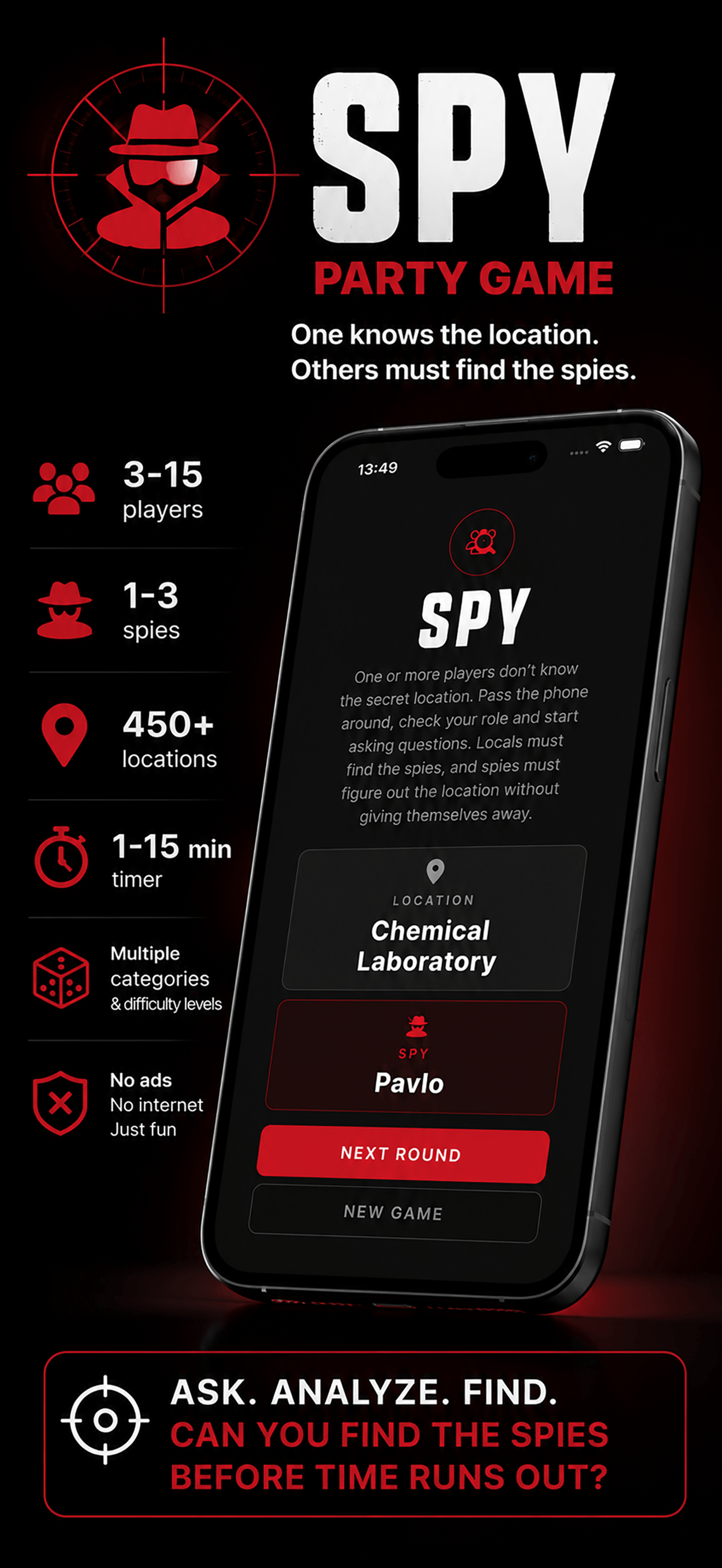 Spy Game — party game where non-spies must find the location